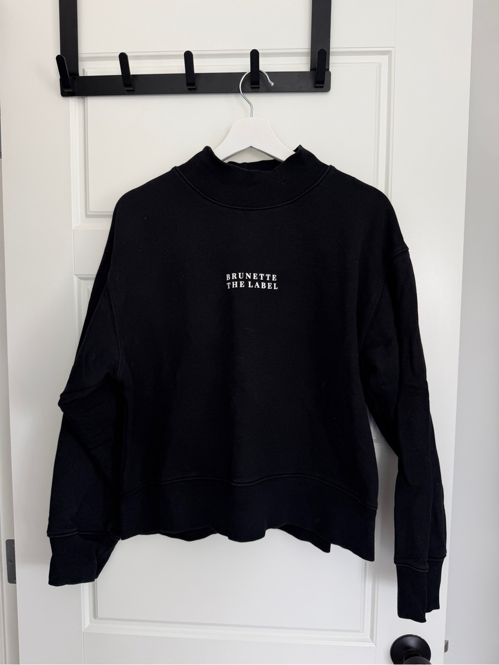 Brunette The Label Black Logo High Crew / Mockneck Sweatshirt